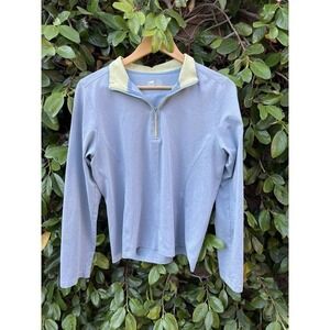 Horny Toad Womens Size Large Quarter Zip Pullover Blue Cotton Blend